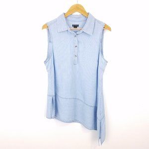 New Directions Sleeveless Blue and White Stripes